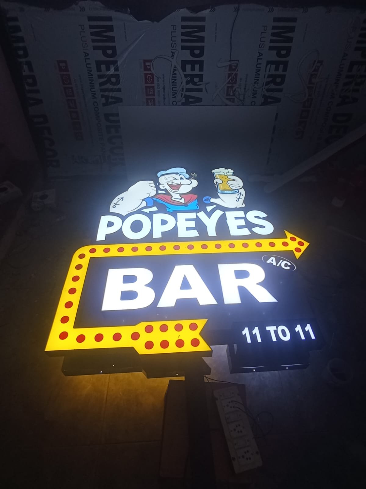 Neon and digital sign